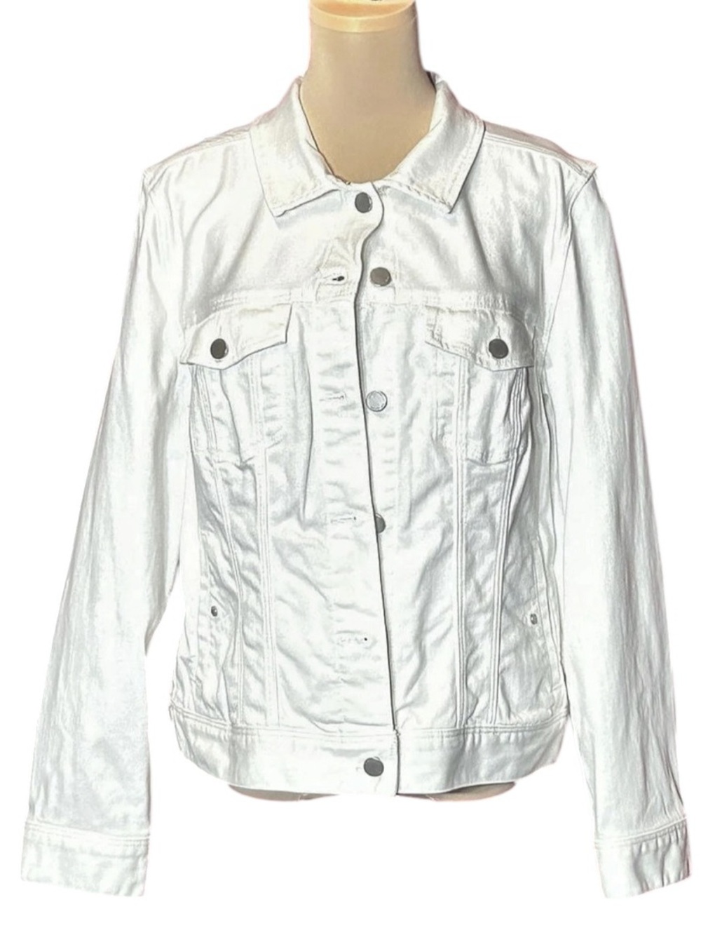 Liverpool White Denim Jacket Size Large Like New
